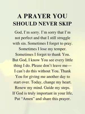 An image featuring a vertical arrangement of text on a light background. At the top, it displays a title in bold, uppercase letters that suggests a prayer. The rest of the image is a written prayer.