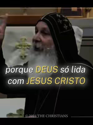 A video cover featuring an older man in religious attire, speaking with animated text overlaying the image, and an image of a cross in the background, set against a dimly lit background.