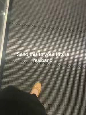 A person's foot in gold sandals is shown traveling up a moving escalator, and above the foot is a text overlay.
