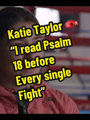 A cover image features a woman's face, tilted to the left, set against a blurred background of what appears to be a boxing ring. Overlayed in bold yellow text are quotes associated with the woman, with a red boxing glove emoji. The image has a warm color palette with reds and yellows dominant.