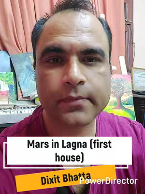 A man with a serious expression is centered in the frame, with text overlay in white box, and an orange label at the bottom with the creator's name. The background includes a curtain, paintings, and a keyboard suggesting an artistic or creative setting.