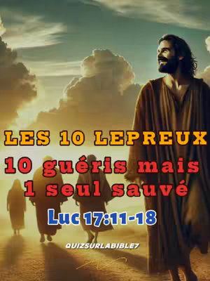 The image is a digitally painted scene depicting Jesus Christ in brown robes with long hair and a beard, on the right side, looking to the right, the background is an orange sky with clouds, and on the left side there are three figures in silhouette dressed in similar clothing walking on a path towards Jesus. Text is overlaid in a yellow and blue font.
