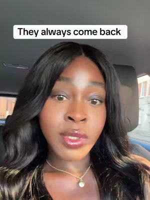 A woman with long, dark hair and a gold necklace is looking directly at the camera. The background is blurred, suggesting the interior of a vehicle, with a cityscape visible outside.