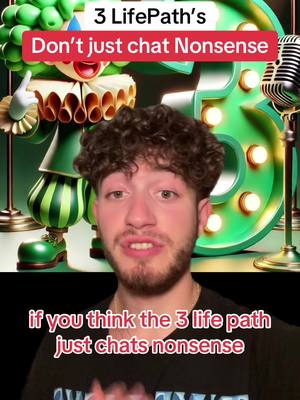 The image features a man in the foreground with curly hair, speaking directly to the viewer. Behind him are elements evoking a carnival or performance setting, including a clown figure, a large number "3" lit with bulbs, and a vintage microphone. Text overlays are added to the image, contributing to the overall message.