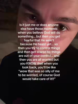 A selfie-style video cover image features an individual's face close up, with text overlayed. The background is blurred, focusing the viewer's attention on the person's facial expression. The individual appears to be looking down, with a slightly concerned yet relatable expression, which helps the viewer to connect with the content's theme of anxiety and reflection.