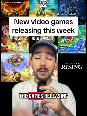The cover image is a vertical collage featuring several video game box arts at the top and the creator, a man wearing a hat and holding a microphone. Text overlays announce the video's content.