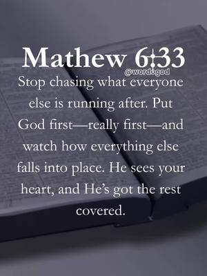 An open Bible is positioned in the image, with the pages spread wide. Overlayed on the left page is white text in a bold font, including a Bible verse reference and inspirational quote. The background is a soft, blurred gradient of neutral tones, creating a subtle and focused aesthetic.