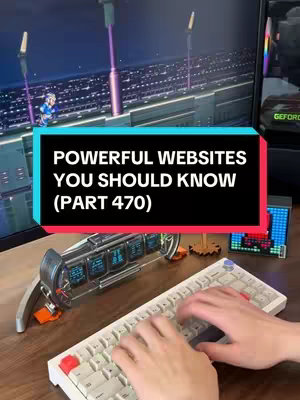 The image shows a person's hands typing on a mechanical keyboard. In the background, a computer monitor displays a colorful, futuristic scene. The overlay is black and shows the title of the video.