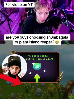 The cover image features a young man in the top portion, looking down, likely reacting to something. Text overlays include 'Full video on YT'. The lower portion displays a mobile game interface, featuring a character portrait of Drake, and a prompt to 'crack it open!' with an egg and a location arrow.