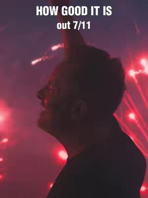 The cover image features the silhouette of a person with their face tilted upwards in profile, with a dark background. There are red and white lights that look like fireworks behind the person. The text reads HOW GOOD IT IS out 7/11.