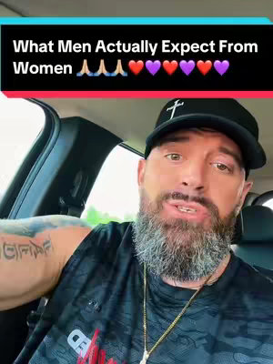 The cover image features a man in a car setup, facing the camera directly. Above him is a black bar with white text, and the man is wearing a black cap with a cross. He has a full beard, and his arms are visible with tattoos. The overall composition suggests a video about faith-based relationships.