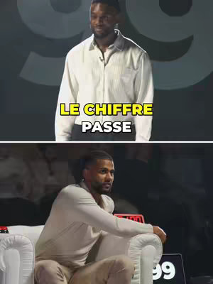 The image is divided into two sections. The top section shows a man in a button-down shirt against a dark background, with a yellow banner overlaid with text. The bottom section shows the same man sitting on a white chair, with a timer in the right corner.