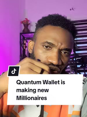 A man with a beard is in the foreground, looking at the camera with a serious expression. He is holding a pen to his mouth. A text overlay is displayed in a white box at the bottom of the screen, and shows the name of a wallet, with text, with the Tiktok logo in the top left corner.