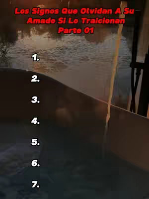 The cover image features a dark, slightly blurred background with a list of numbers from 1 to 7 on the left side. The text overlay at the top provides the video title. The background appears to be a body of water with some structures or objects partially visible.