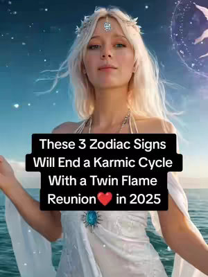 A woman with long blonde hair stands against a backdrop of a starry night sky and ocean. She wears a white dress and a headpiece. Overlayed text announces the video's subject. The composition gives off a mystical and spiritual vibe.