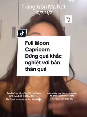 A selfie-style vertical video cover featuring a woman with brown hair. A large white text box partially obscures her face. Text overlays in Vietnamese at the top and within the box. Additional graphics are visible. The background consists of a white wall.