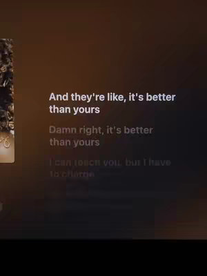 The cover image displays lines of lyrics overlaid on a dark, brownish background. The text is in white, and the composition is simple, focusing on the text, with a hint of a blurred image on the left.