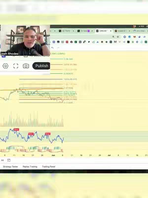The cover image features a man wearing glasses and a black jacket seated in front of a laptop. The screen displays financial charts, and text overlaid on the image includes a name tag and the word Publish.
