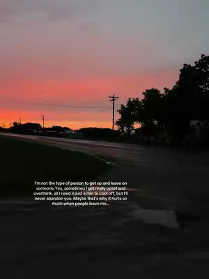 A sunset over a road with text overlayed.