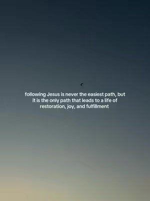 A serene image featuring a gradient sky in shades of blue and gray, creating a calm background. In the middle, a small bird is silhouetted against the sky. The text is positioned at the bottom of the image, written in a clean white font. The overall layout and color scheme suggest a message of hope and tranquility.