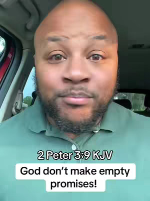 A selfie-style shot with a man in the foreground against a partially visible car interior; a text overlay provides a religious quote.