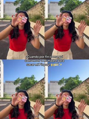 The cover image shows a grid of four nearly identical photos. Each photo features a young woman with long, dark hair, wearing a red top and light-colored pants. She is holding up a credit card in front of her face with one hand, and the other hand is raised in a waving gesture. In the bottom half of the image, below the photos, is a text overlay.