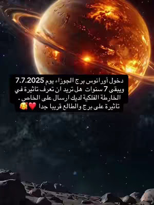 A digitally rendered image of a vibrant, fiery planet with a prominent ring system, set against the backdrop of a starry night, with text overlaid in the lower part of the image.