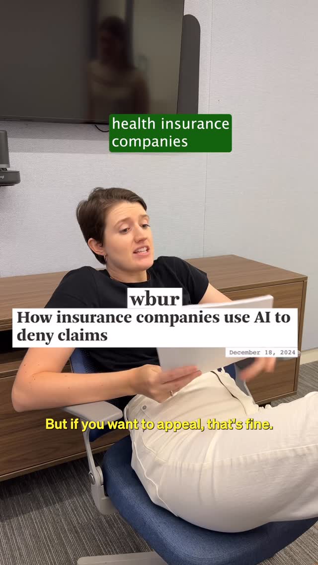 A woman is seated in a modern office setting, holding a document. The background includes a large, dark television screen, and the overall composition is a medium shot focusing on the creator with text overlaid on the cover image.