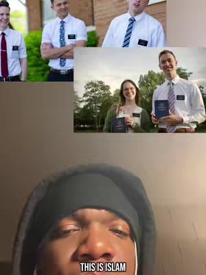 The video cover displays a split-screen composition. The top portion features a collage of images with individuals dressed in white shirts and ties, resembling missionaries. Below, a split-screen shows a Black individual facing the camera, with the text "THIS IS ISLAM" prominently displayed at the bottom of the frame.