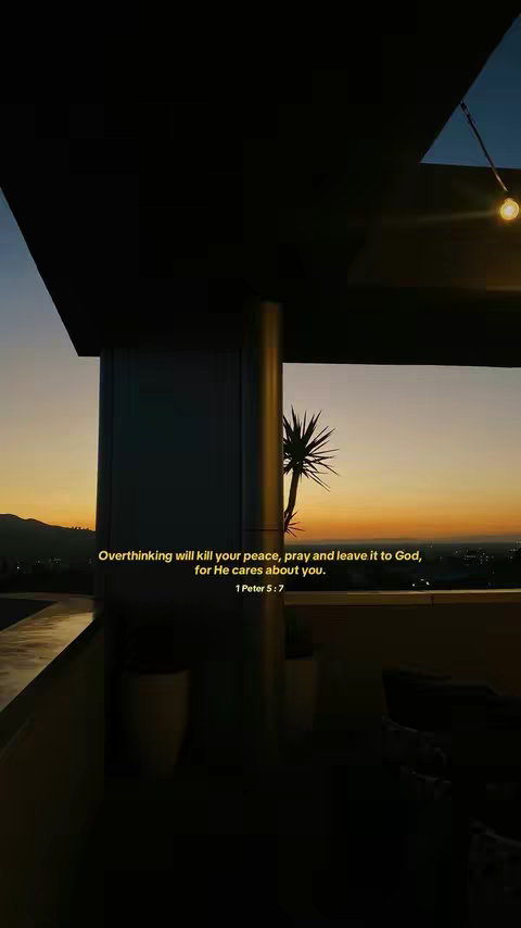 The cover image captures a serene outdoor scene at dusk. The composition is dominated by dark, silhouetted architectural elements, likely a balcony, contrasted with a vibrant sunset in the background. The sky gradients from orange to blue, suggesting the golden hour. Text overlayed on the image conveys a motivational message.