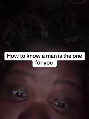 The image shows a close-up of a person's eyes, filling the bottom half of the frame, with darkness obscuring the rest of the face, and a text box overlayed at the top with the title: "How to know a man is the one for you."