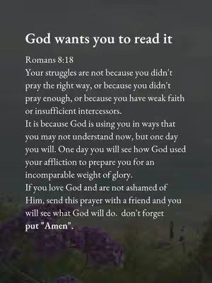 A still image with a dark gray background. Centered on the image is a block of white text. The text includes a heading, scripture reference and a series of lines of text relating to faith and spirituality.