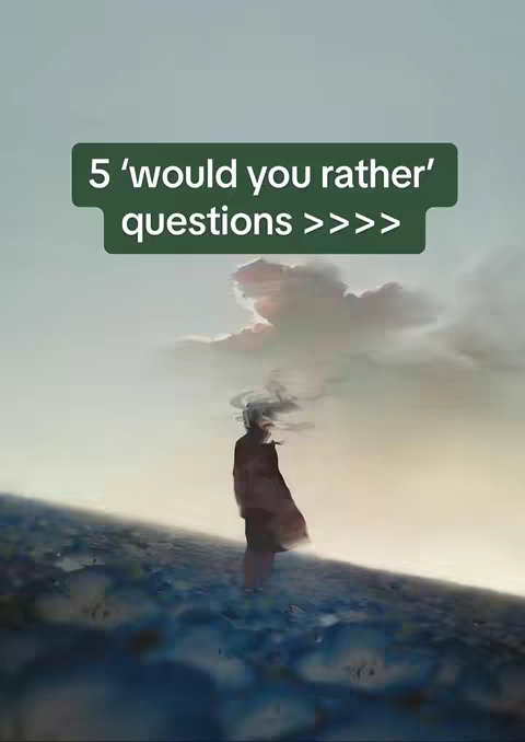The image shows a person silhouetted against a cloudy sky at dusk. A dark green rectangle is positioned prominently at the top, containing white text.