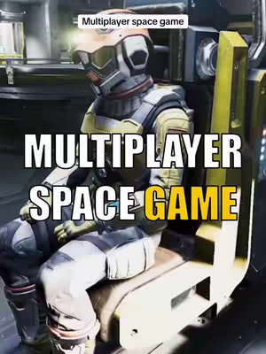 A vertical cover image shows an astronaut wearing a futuristic helmet and suit, seated inside a spacecraft. Overlaid on the image are bold, white text overlays that read 'MULTIPLAYER SPACE GAME' and 'Multiplayer space game'. The astronaut is the central focus, with a neutral expression. The background suggests the interior of a spaceship, adding to the futuristic feel.