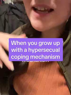 The cover shows a close-up of a person's face and upper body, with the text overlayed on a purple background in the middle of the frame. The person appears to be talking, with only the mouth and chin visible and a part of the orange shirt.