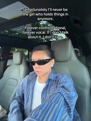 The cover image shows a person in the front seat of a car, possibly a driver or passenger. The person is wearing sunglasses and a blue striped shirt. Text is overlaid at the top, setting the context of the post.
