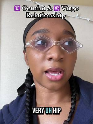 A close-up of a Black woman with a headband, diamond-shaped glasses, and braided hair. The image has text overlays at the top and bottom.