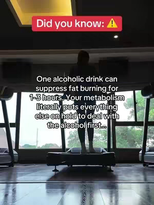 The image shows a person standing on a platform in a gym setting. Text overlays are present at the top and below the figure. The overall color scheme is dark with medium light of the gym lights.