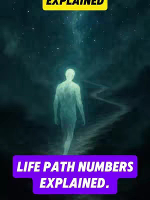 An ethereal image featuring a glowing humanoid figure walking on a path, surrounded by a hazy, star-filled background. The path and figure have a soft, luminous quality, suggesting a spiritual or otherworldly theme. Text overlays in yellow and purple add context and branding.