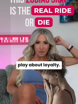 The image shows a woman with long, light blonde hair talking, with a young woman in the background covering her face with her hands. There are text overlays.