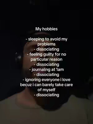 The cover image presents a close-up, centered on the creator's face. The face is set against a dark background where they are wearing headphones and a list of text is overlaid on the foreground.