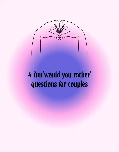 The cover image is a stylized illustration featuring a hands-made heart shape silhouetted against a gradient background of pink and blue, with text overlayed.