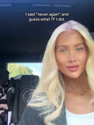 The cover image showcases a woman with blonde hair and blue eyes, positioned in what seems to be a car interior. Text overlayed on the image poses a question. The image makes use of natural lighting.