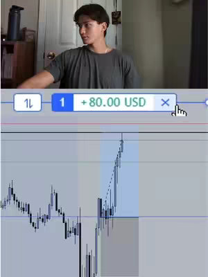 The cover image shows a young man looking to the left, with a portion of a trading chart and interface visible in the bottom part of the image. The man is wearing a gray t-shirt and is positioned in front of what appears to be a room with a plain wall and a water bottle.