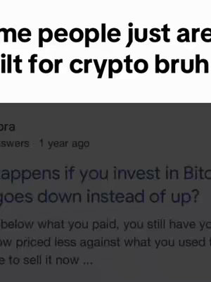 The image features white text on top of a blurred screenshot. The text says, 'Some people just are built for crypto bruh.' Below is a faded text section from a webpage.
