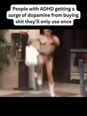 A person in cowboy boots and underwear sprints forward in a humorous, stylized video frame. They have an exaggerated pose and their running stride is captured in motion. A telephone booth is in the background, and the setting appears to be an outdoor or street scene. The overall style suggests a comedic or absurd tone.