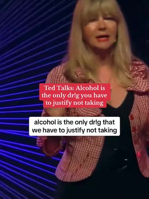 A woman with blonde hair is giving a talk. Text overlays appear on the image.