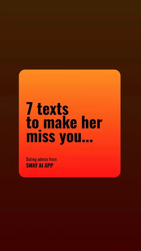 The image has a gradient background with a dark brown top that fades into a reddish-orange. A square with rounded corners, filled with a vibrant orange color, sits in the center of the image. The square contains white text arranged in three lines, with a slightly smaller text below it with the text 'Dating advice from SWAY AI APP'.