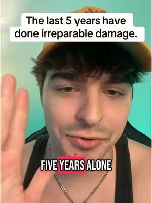 A selfie-style shot featuring a young man facing the camera. The background is a gradient of teal and green, suggesting a studio or indoor setting. He is wearing a yellow cap and a black tank top and a chain necklace. Text overlays are present, indicating the video's message or hook. The lighting is generally soft and diffused.
