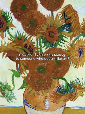 The cover image features Van Gogh's "Sunflowers" painting. It showcases a vase of sunflowers with a text overlay.  The sunflowers are vibrant with yellow and brown tones, and the vase has a "Vincent" signature.  The painting style appears impressionistic with visible brushstrokes.